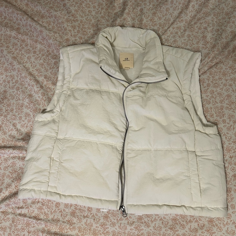 Thread & Supply White Puffer Vest size medium